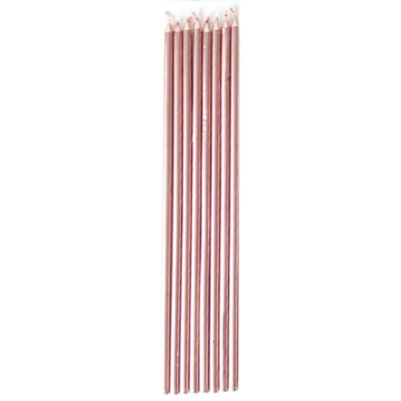 Rose Gold Taper Candles - Pack of 10