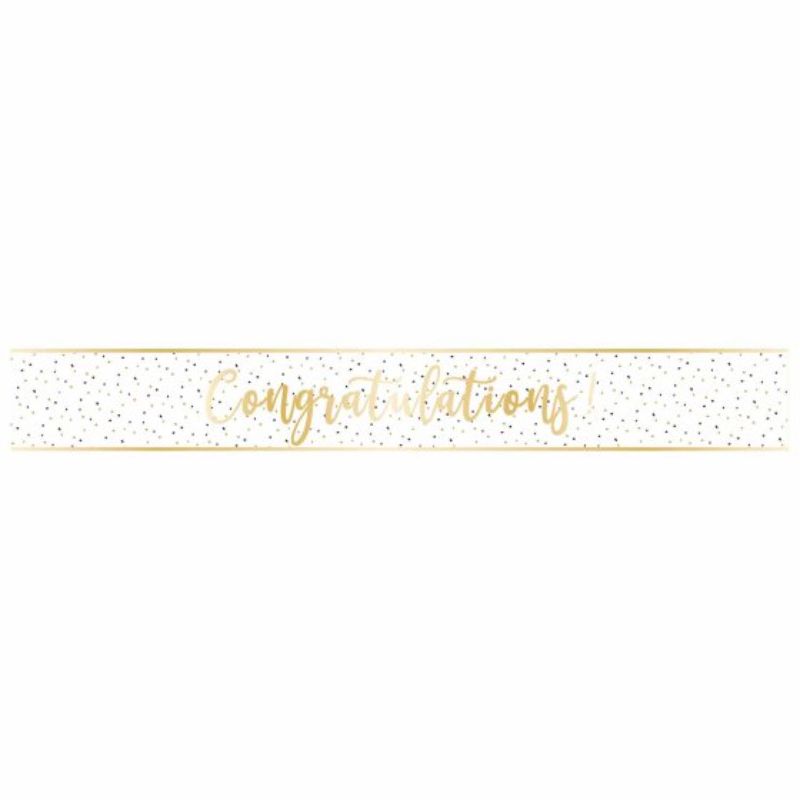 Banner Congratulations Gold Foil 2.7m