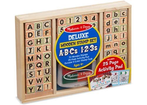 Melissa & Doug - Deluxe Wooden ABC-123 Stamp Set