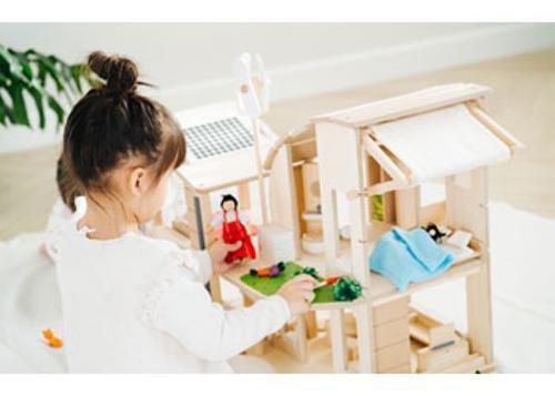 PlanToys - Green Dollhouse With Furniture