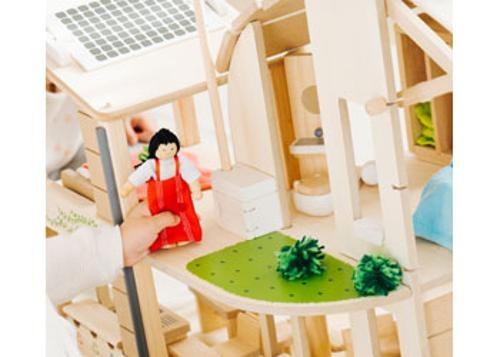 PlanToys - Green Dollhouse With Furniture