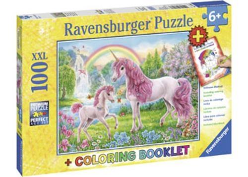 Ravensburger - Magical Unicorns Puzzle Colour Bk 100 Pieces