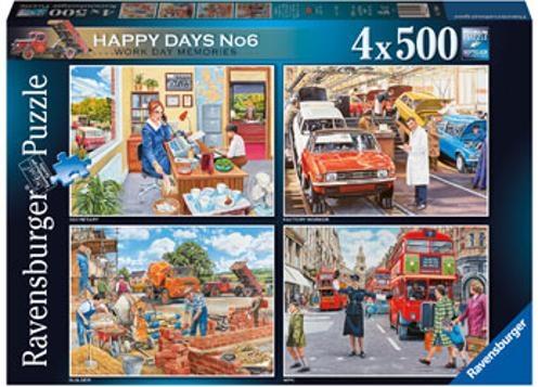 Ravensburger - Happy Days No 6 Work Day Memories 4x500 Pieces