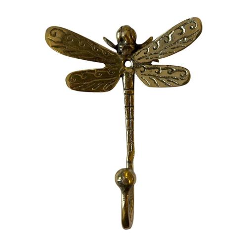 Brass Dragonfly Wall Hook 13cm