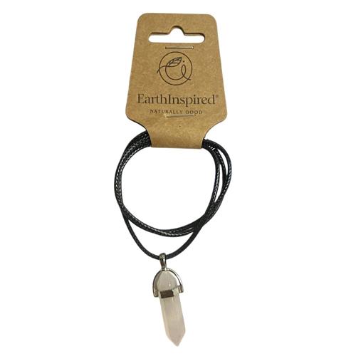 Rose Crystal Point Necklace 15mm Adjustable Cord