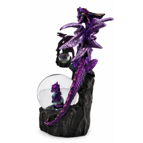 Purple Dragon LED Crystal Figurine 19.5cm