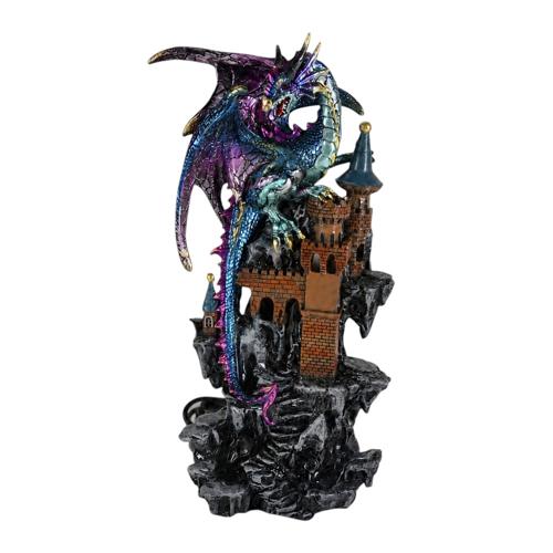 Blue Dragon Castle LED Figurine 26.5cm