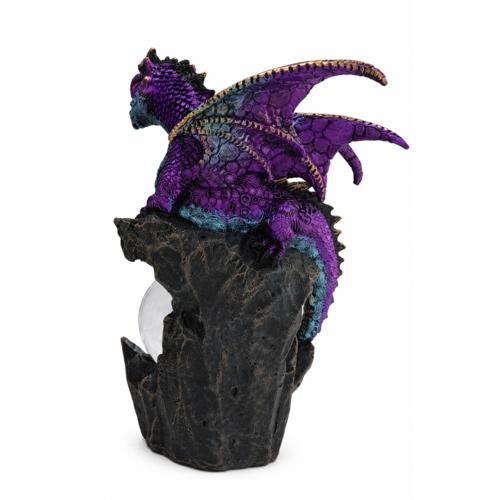 Purple Dragon LED Crystal Globe With Baby Hatchling 20cm