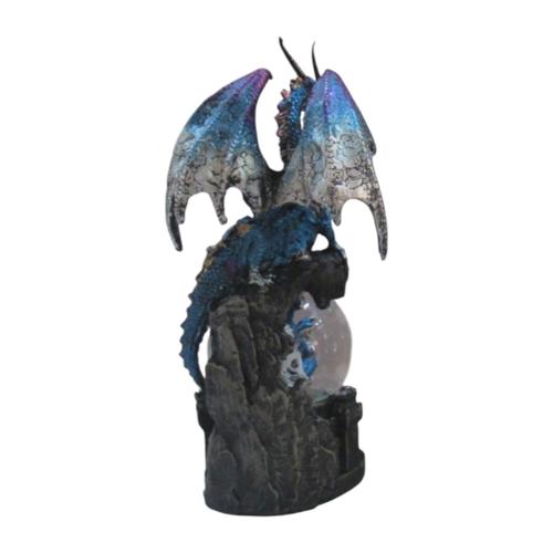 Blue Dragon Water Globe Polyresin Figurine 20.5cm