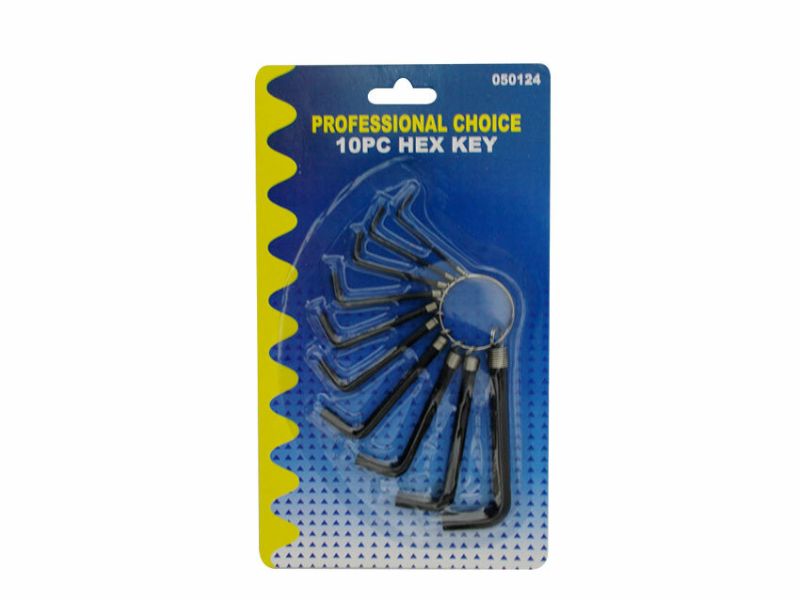 Premium 10-piece hex key set, 24 packs, durable, precise fit for DIY and professional projects, compact and portable for easy storage.