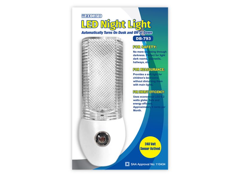 LED Night Light with Sensor - SAA Approval (Set of 12)