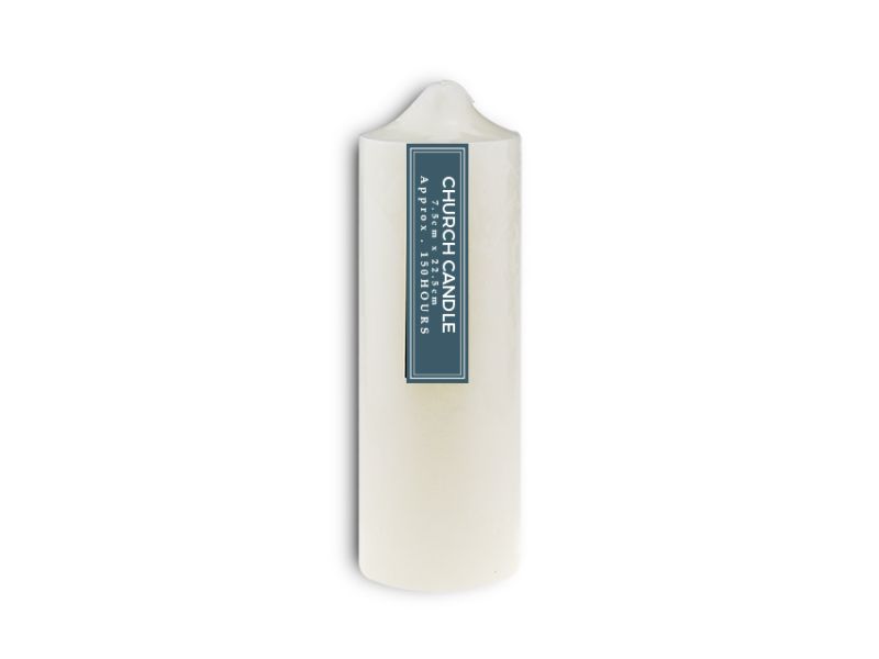 Church Candle - White 7.5 x 22.5cm (Set of 12)