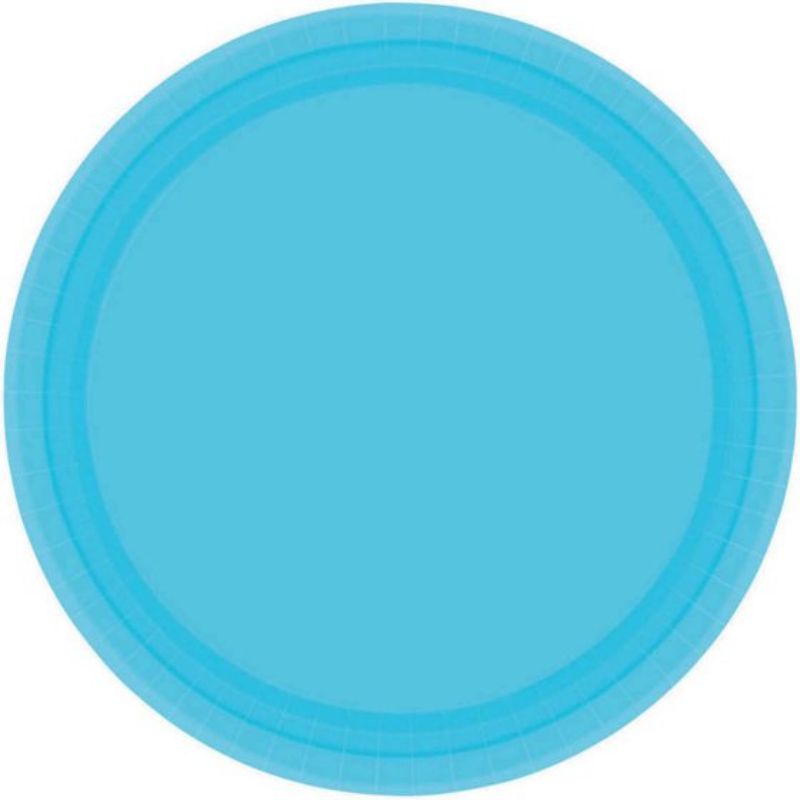 Paper Plates 17cm Round 20CT - Caribbean Blue - Pack of 20