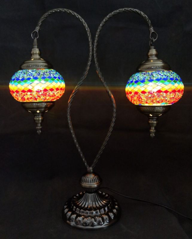 Turkish Mosaic Lamp - Double Multi (51cm)