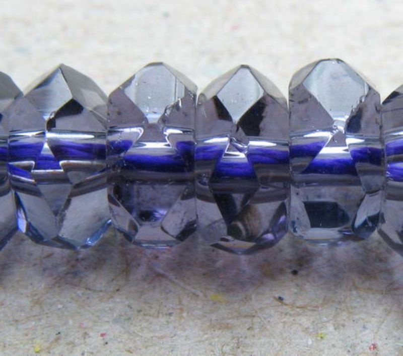 Beads - Glass Faceted Beads - 3x5mm 17pcs Glass Rondell - Set of 10 PURPLE
