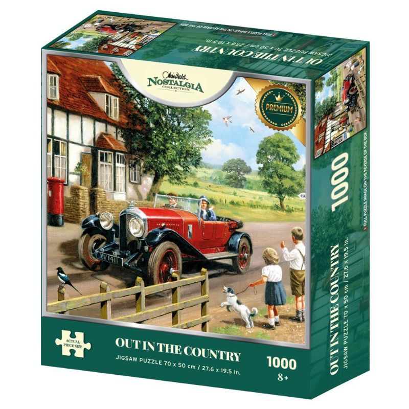 Nostalgia Puzzle featuring idyllic British countryside scenes in a 1000-piece jigsaw by Kevin Walsh, measuring 70x50cm.