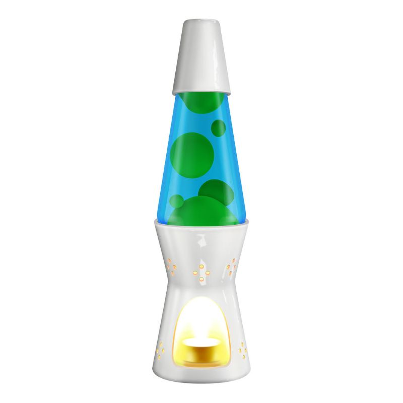 Lava Candle Lamp - Gloss Wt/Yl/Bl (11.5")