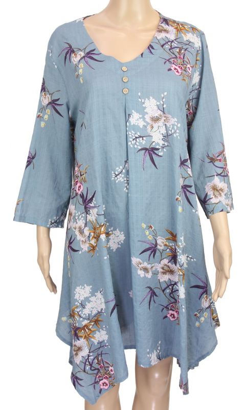 Long Top - Eleanor Floral Petrol (Medium)