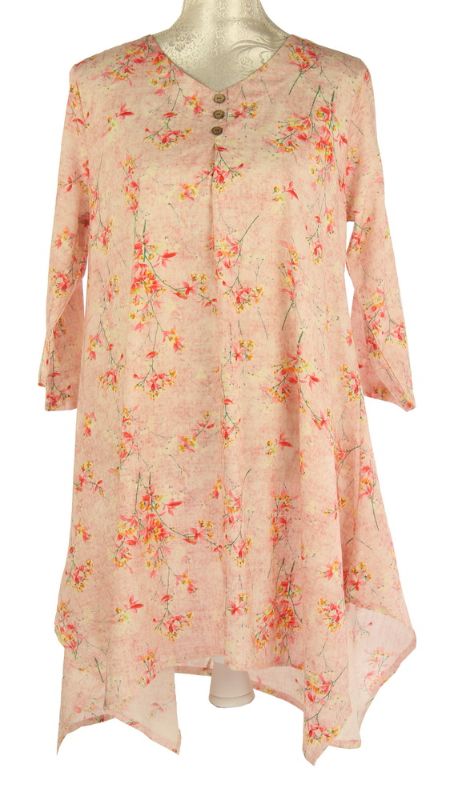 Long Top - Eleanor Small Floral Pink (XL)