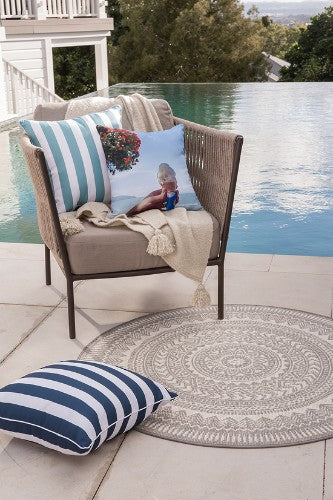 Branch Stripe Cushion - Navy 50x50cm