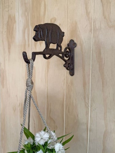 Basket Hook - Cast Iron Pig