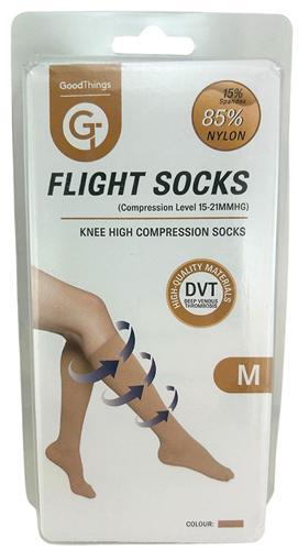 Compression - FLIGHT SOCKS KNEE HIGH BEIGE MEDIUM 1PR