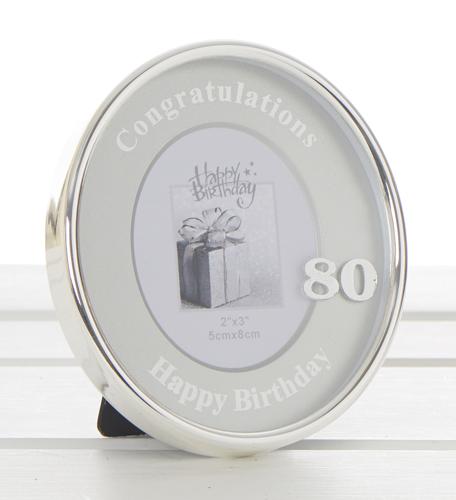 Photo Frame - Mini Oval Frm 80th Birthday