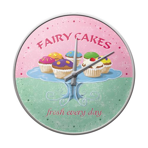Metal Wall Clock - Fairy Cakes