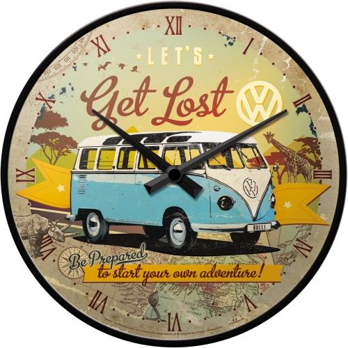 Metal Wall Clock - VW Bulli - Lets Get Lost