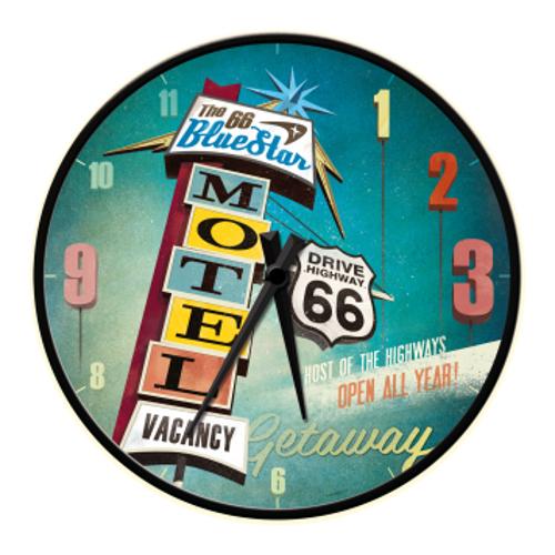 Metal Wall Clock - The 66 Blue Star