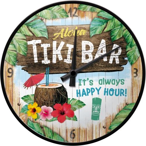 Metal Clock - Tiki Bar
