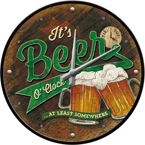Metal Clock - Beer O' Clock Glasses