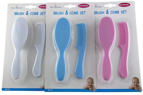 S/BROWNE BRUSH & COMB SET HANGSELL - 3 ASSORTED COLOURS - Set of 3