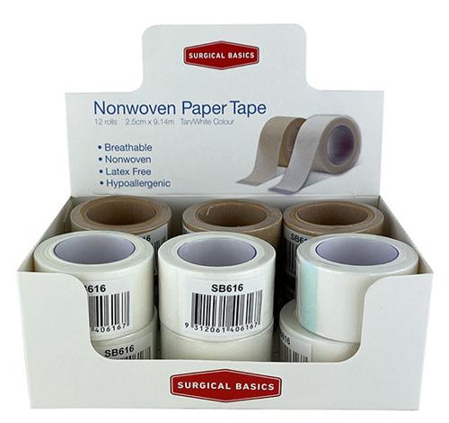 Tan/ Paper Tape 2.5cm X 9.14m (Set of 12)