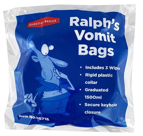 VOMIT BAG PLASTIC WITH RING (Set of 3) - Set of 6