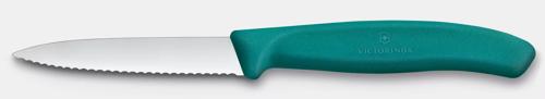 Victorinox Paring Knife 6.7636 - 8cm Wavy Blade New Green Handle