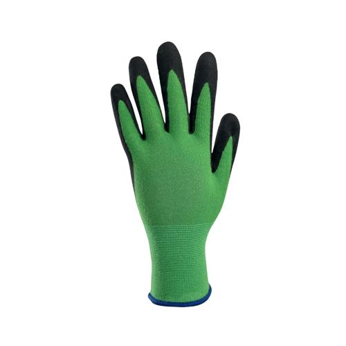 Omni Knitted Green Bamboo Coated Black Foam Latex On Palm Glove - Extra Large