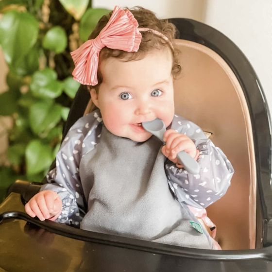 Long Sleeve Bib - Grey - All4Ella