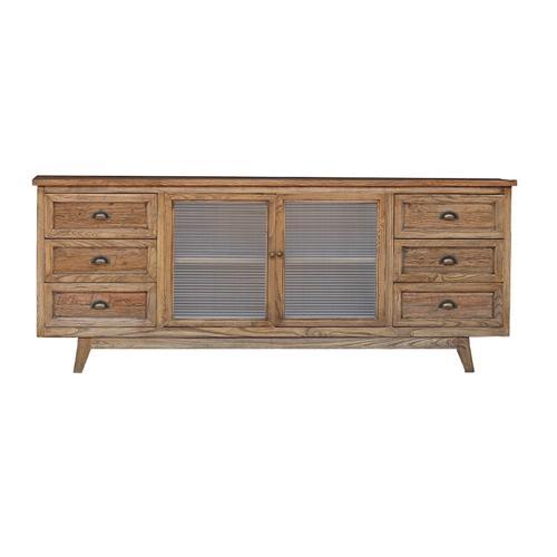 Reclaimed Oak Sideboard Withglass Doors - Reclaimed Oak