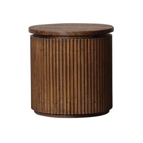 Side Table Round - Old Elm - 500 X 500 X 500