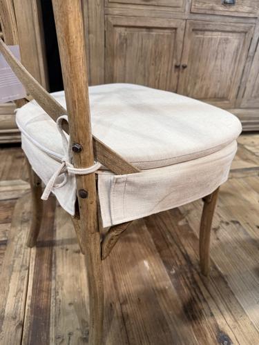 Florin Elm Cross Back Chair with White Cushion - Reclaimed Elm