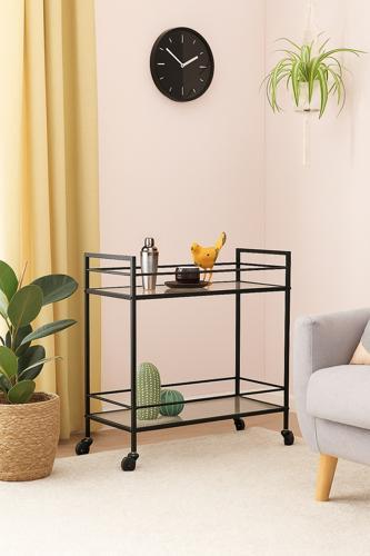 Metal Bar Cart - Black - 600 X 330 X 670