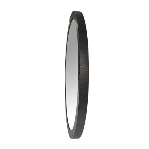 Black Oak & Gold Round Mirror - Oak Veneer / MDF - 1525x1525x80; 32kgs