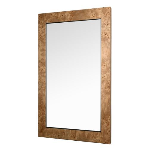 Burl Walnut Rectangle Mirror - Veneer / MDF