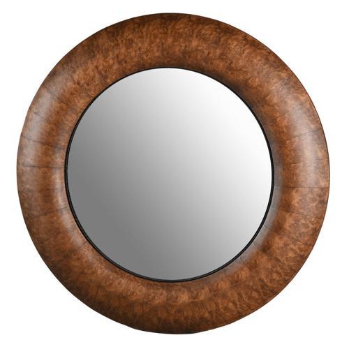 Walnut Round Mirror - Veneer / MDF - 1100x1100x60; 13kgs