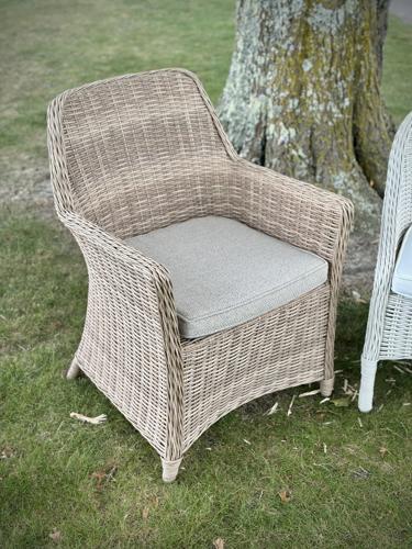 Raffles Bay Outdoor Wicker Chair with Outdoor Seat Cushion - Natural