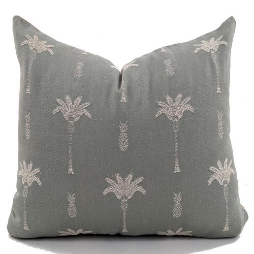 Cushion Cover - Palm Tree - Grey / Natural - 550 X 550