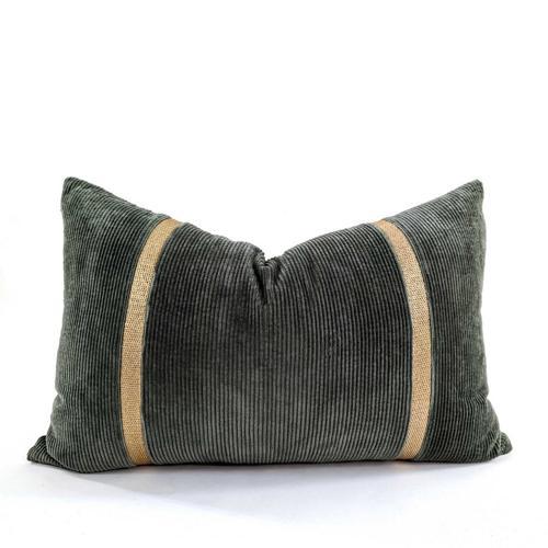 Cushion Cover - Braid - Green / Gold - 400 X 600