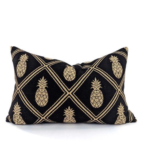 Cushion Cover - Pineapple - Black / Gold - 400 X 600