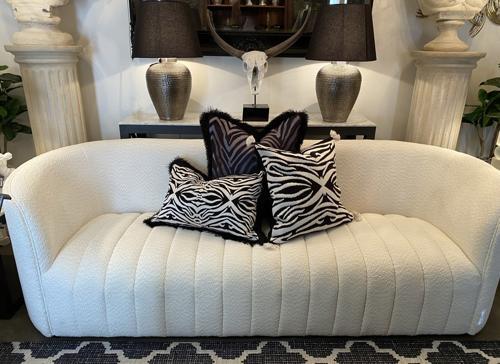 Cushion Cover - Hand Embroidered - Black / White - 600 X 400